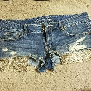 Sequins pockets American eagle shorts